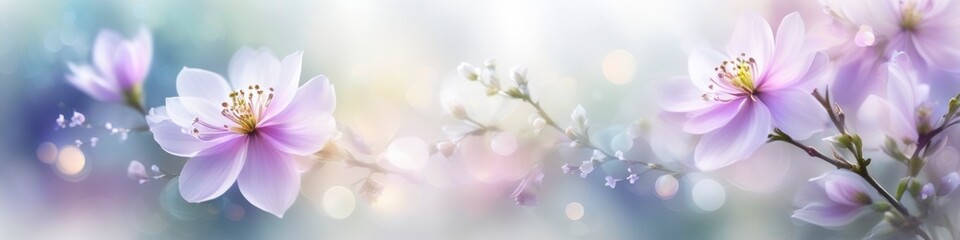 Abstract colorful blurred illustration of magnolia branch blooming in spring on blurred bokeh background, space for text. Concept for valentine's day or birthday or mother's day or women's day.	
