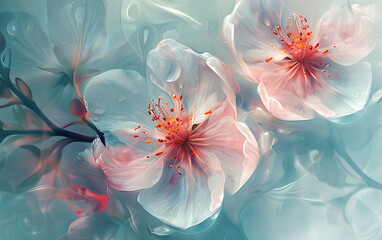 Fototapeta na wymiar abstraction of blooming spring flowers