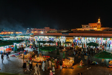 Marrakech plaza at night time
