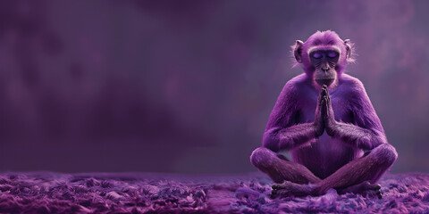 a purpule cute monkey with purpule background