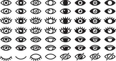 シンプルな目のマークのベクターイラストセット