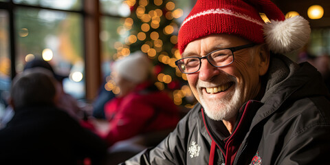 Obraz premium Reading letters from HIS Grandchildren, An Older Man Smiles, Basking in the Warmth of their Af