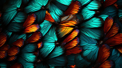 The intricate patterns and textures of a butterfly's wing, each one a mosaic of vibrant colors