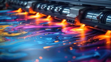 Foto op Plexiglas inkjet printer working multicolor on vinyl banner © KRIS