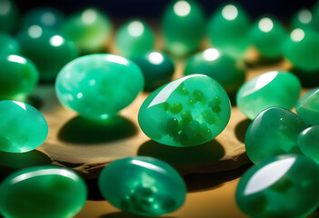Jade Gemstone, Precious, Green, Luxury, Jewelry, Gem, Fashion, Accessories, Sparkle, Glitter, Expensive, Rare, Shiny, Elegant, AI Generated