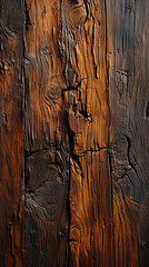 The rough, textured bark of an ancient oak tree, with deep furrows and knots adding character to