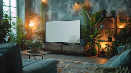 LED TV white screen in business seminar room