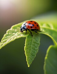 Fototapeta premium ladybug on a leaf