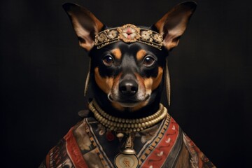 Obraz premium cute dog dressed in stylish dress