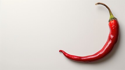 Red chili pepper with water droplets on a white background