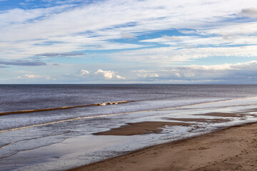A view out to sea from the beach at Skegness in Lincolnshire