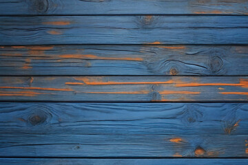 Obraz premium blue and orange and dark and dirty wood wall wooden plank board texture background