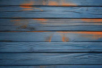 Obraz premium blue and orange and dark and dirty wood wall wooden plank board texture background