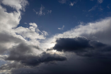 Naklejka na ściany i meble blue sky and clouds in windy weather