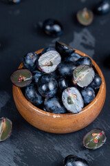 fresh pure blue grapes, sweet ripe grapes