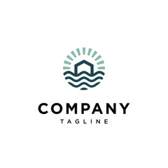 Fototapeta premium House wave logo icon vector template.eps