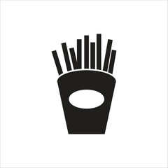 french fries vector icon line template