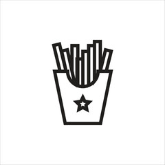 french fries vector icon line template