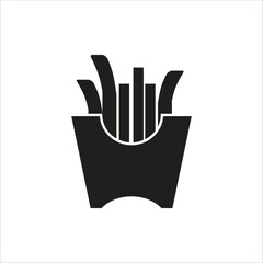 french fries vector icon line template