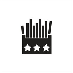 french fries vector icon line template
