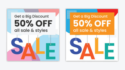 Unique Editable modern Social Media banner Template - Promotional web banner for social media