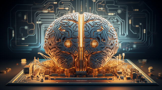 Farbenfrohes Gehirn zur Darstellung von kreativer k&uuml;nstlicher Intelligenz, psychodelisch, bunte Gedankenwelt