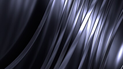 Dark Atmosphere Light Purple Metal Bezier Curve Luxury Elegant Modern 3D Rendering Abstract Background
