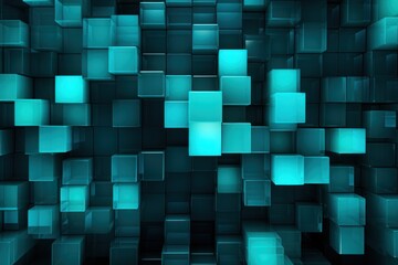Abstract Turquoise Squares design background