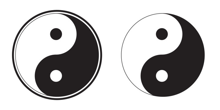 Yin yang icon symbols
