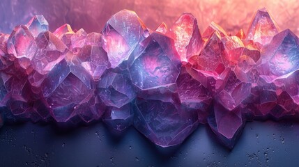 Multiple purple crystals arranged neatly on a table surface.