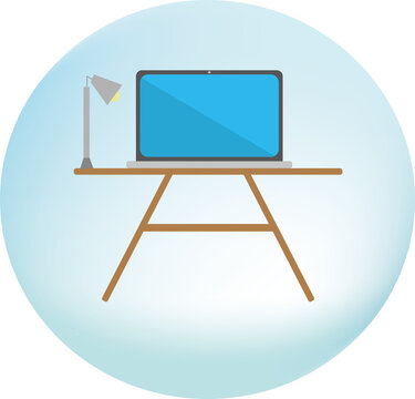 Ilustraci&oacute;n Escritorio notebook vectorial. 