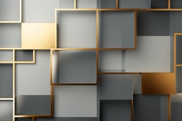 An abstract background with Gold and white squares, in the style of layered geometry