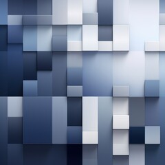 An abstract background with Indigo and white squares, in the style of layered geometry