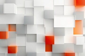 An abstract background with Orange and white squares, in the style of layered geometry
