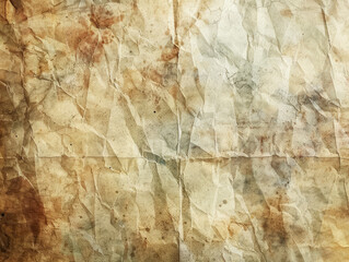 Vintage Crumpled Paper Texture with Stains, Surface Material