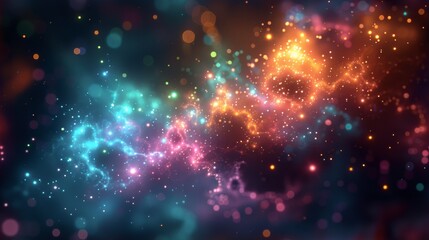 Nebula Cloud in Space with Luminous Star Formation