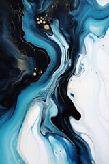 Black blue white liquid that is flowing