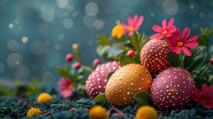 Obraz na płótnie Canvas Generative AI : Frame background Happy Easter greeting background
