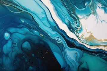 Cyan blue white liquid that is flowing