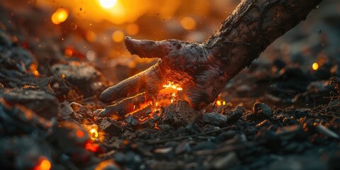 Close-up of a persons hand reaching for something, showcasing detail and movement. - obrazy, fototapety, plakaty