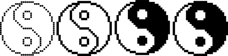 pixel art yin yang symbol
