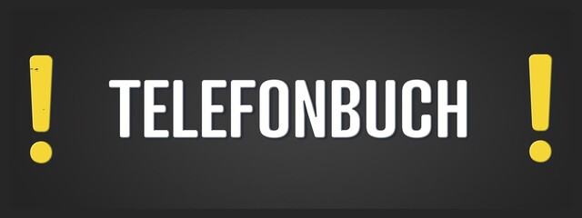 Telefonbuch. Eine schwarze Tafel mit weissem Text. Illustration mit Grunge Textstil.