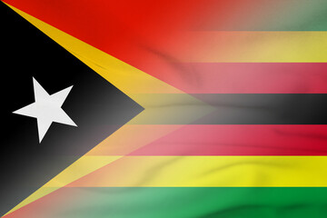East Timor and Zimbabwe national flag international contract ZWE