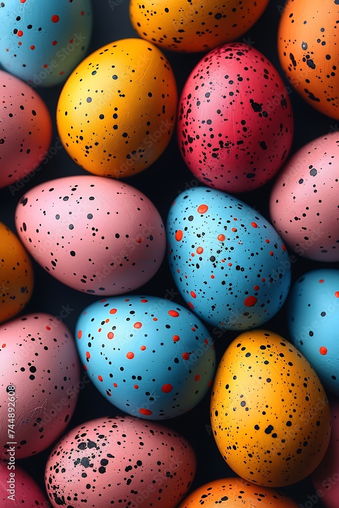Aufkleber generative ai : colorful easter eggs background