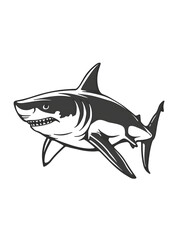 Monochromatic Shark Illustration