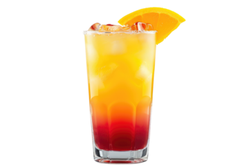 Tequila Sunrise, Cocktail Drink isolated on transparent background
