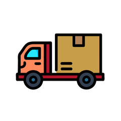 Delivery truck isolated. Transport services, logistics and freight of goods. vector illustration.