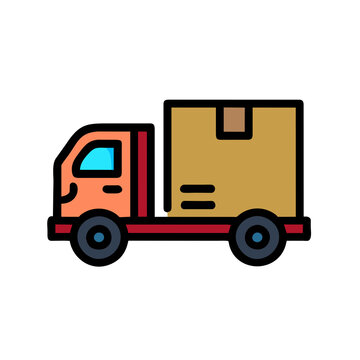 Delivery truck isolated. Transport services, logistics and freight of goods. vector illustration.