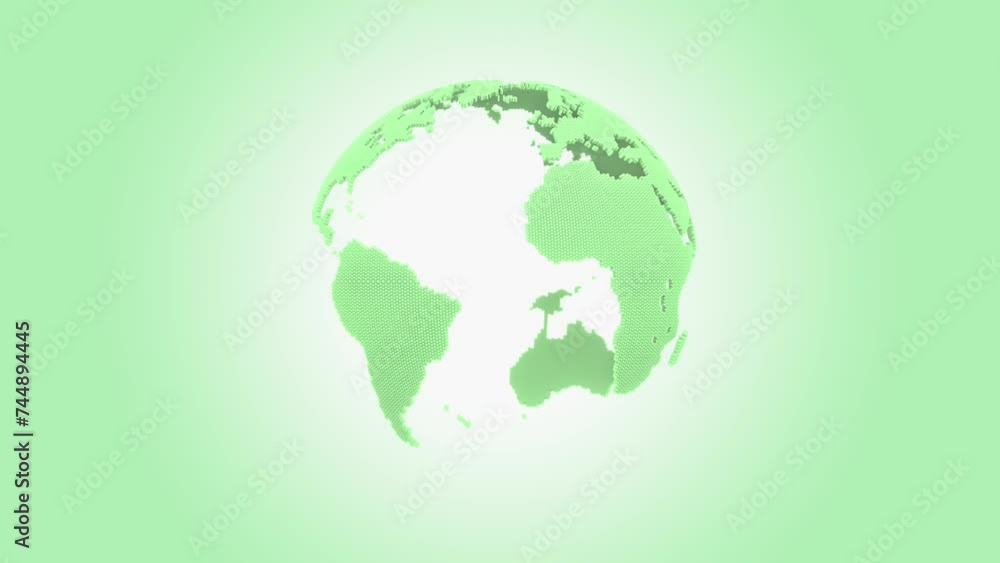 Poster green earth globe minimal concept. elements related to eco system and environment or green digital. 