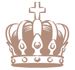 アンティークな王冠のイラスト・セット。ベクター素材